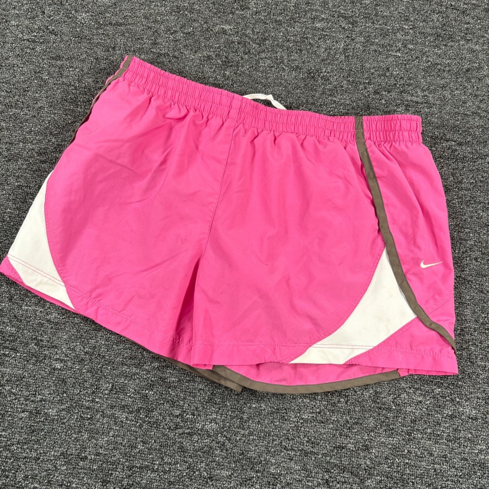 Nike Running Shorts Womens Medium Pink White Grey Trim Performance Athletic